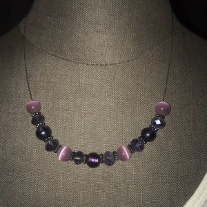 Purple Glass Bead Necklace